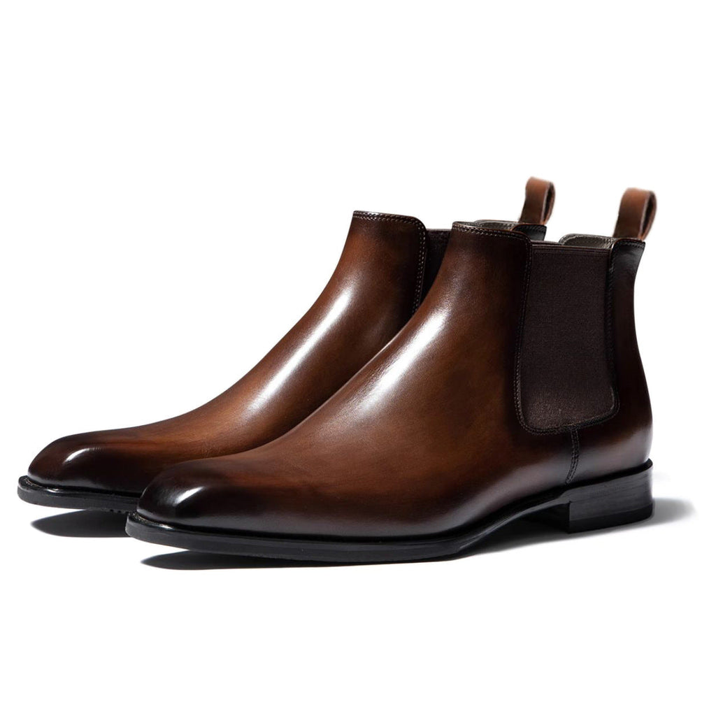 Bottines Chelsea homme à élastiques latéraux, noir ou marron foncé, marron foncé