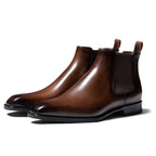 Bottines Chelsea homme à élastiques latéraux, noir ou marron foncé, marron foncé
