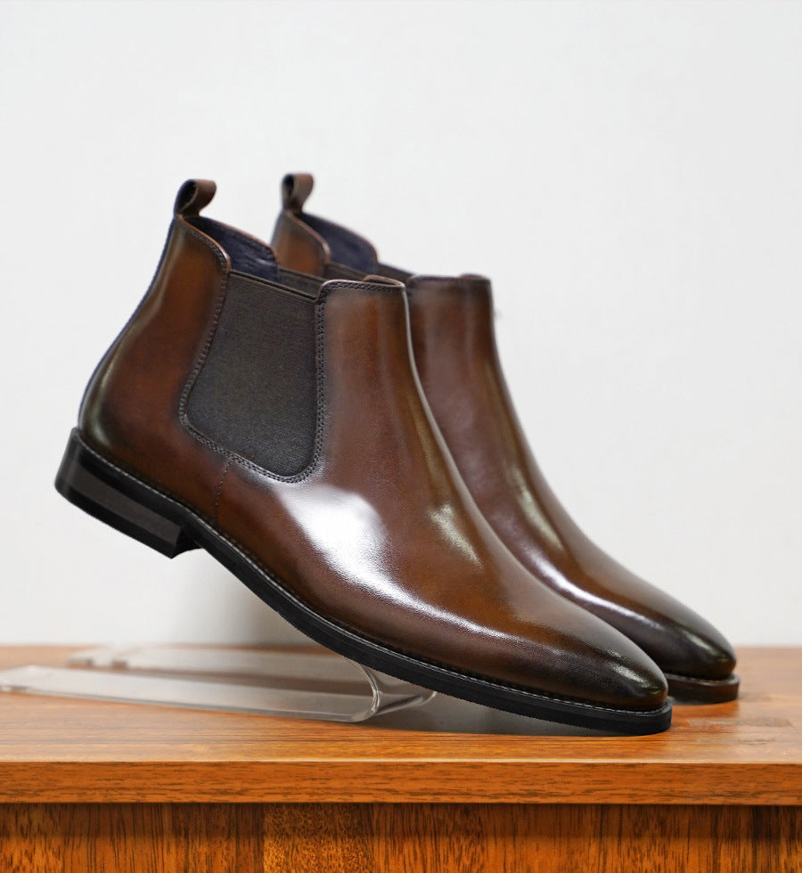 Bottines Chelsea homme à élastiques latéraux, noir ou marron foncé