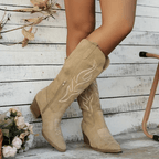 Bottes western femme à bout pointu et talon moyen