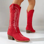 Bottes cowboy femme brodées, cinq coloris, du 36 au 43