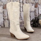 Bottes cowboy femme brodées, cinq coloris, du 36 au 43