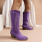 Bottes cowboy femme brodées, cinq coloris, du 36 au 43