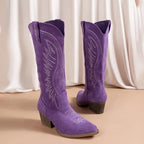 Bottes cowboy femme brodées, cinq coloris, du 36 au 43