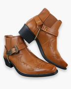 Bottes cowboy homme style western, noir ou brun, du 38 au 48
