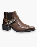 Bottes cowboy homme style western, noir ou brun, du 38 au 48, brun