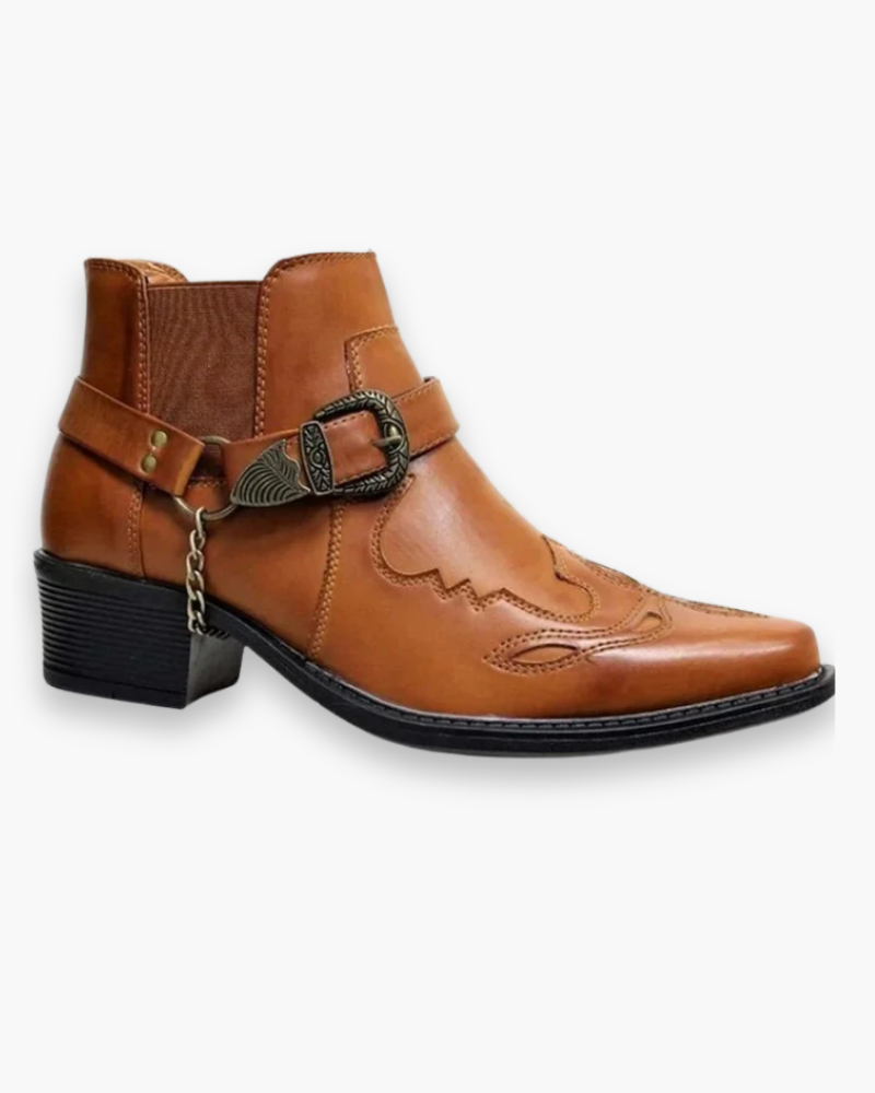 Bottes cowboy homme style western, noir ou brun, du 38 au 48