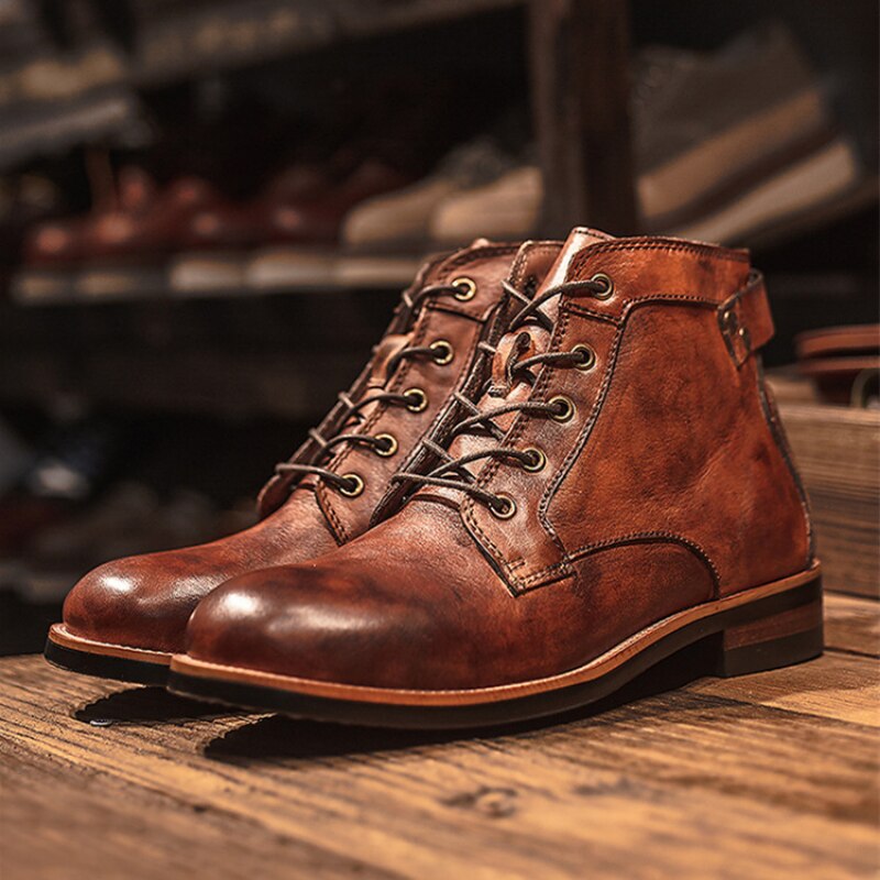 Bottes orthopédiques homme, semelle intérieure en mousse, marron