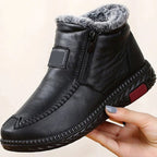 Bottes d'hiver femme à fermeture éclair latérale, noir ou rouge, noir