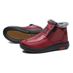 Bottes d'hiver femme à fermeture éclair latérale, noir ou rouge