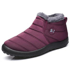 Bottes de neige fourrées mixtes, imperméables, à enfiler, bordeaux
