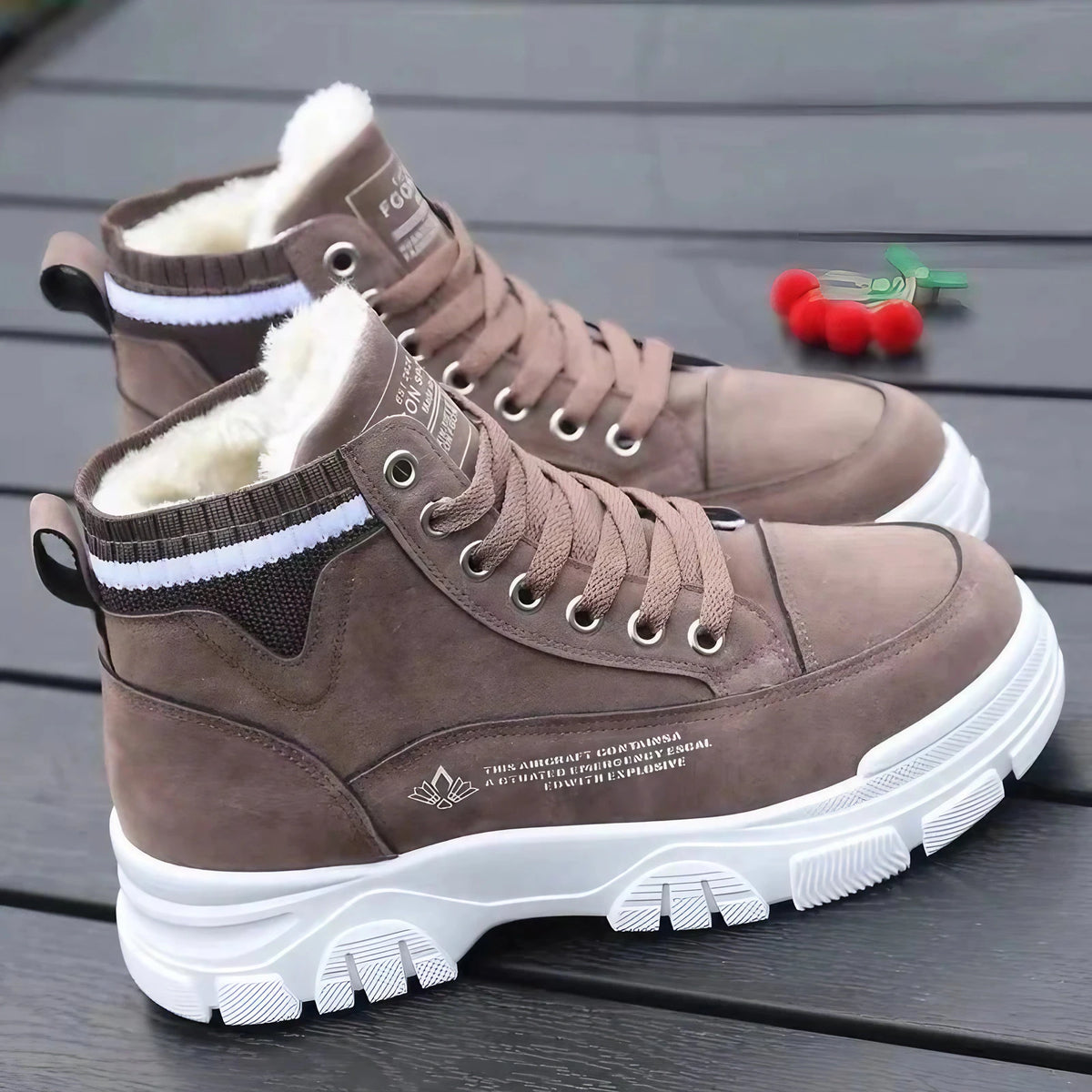 Bottines d'hiver femme, intérieur coton, semelle épaisse