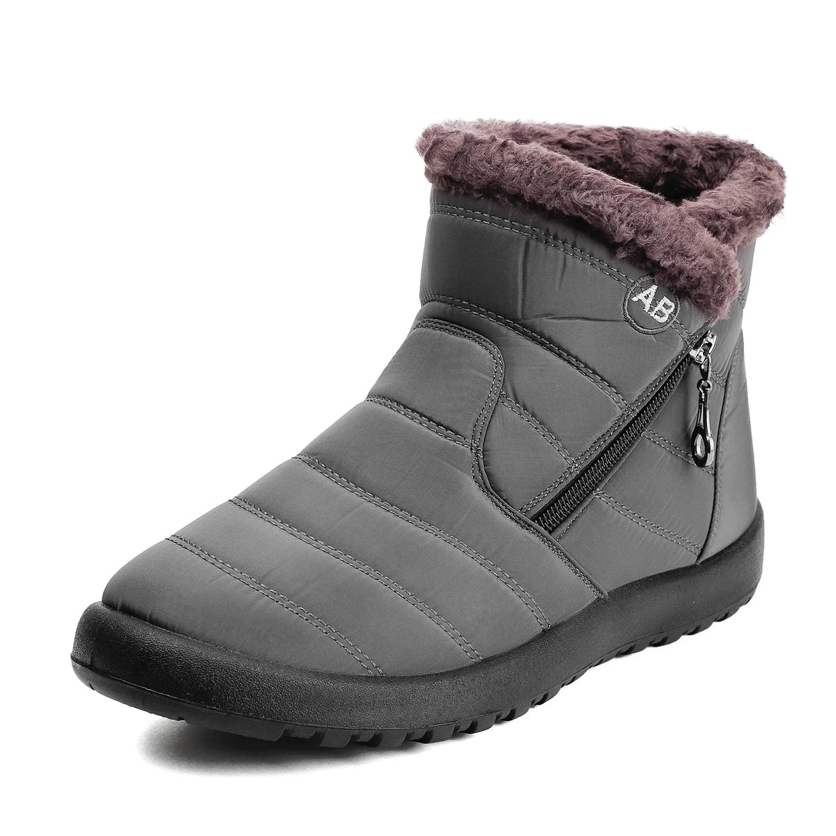 Bottes d'hiver homme à doublure isolante, noir ou gris