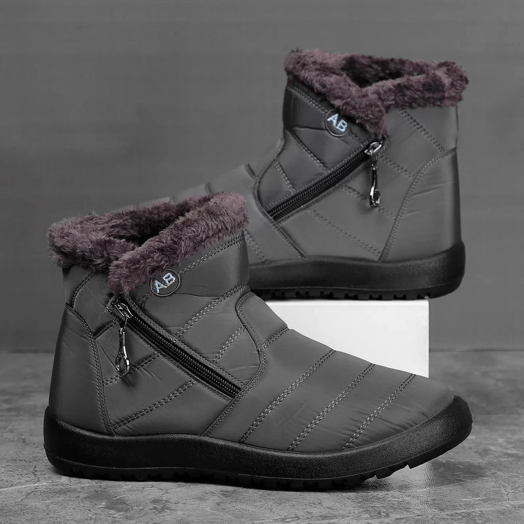 Bottes d'hiver homme à doublure isolante, noir ou gris