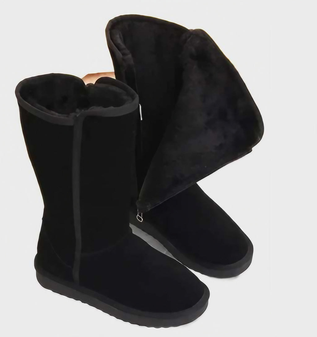 Bottes d'hiver femme imperméables à zip latéral, noir ou marron, noir