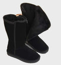 Bottes d'hiver femme imperméables à zip latéral, noir ou marron, noir