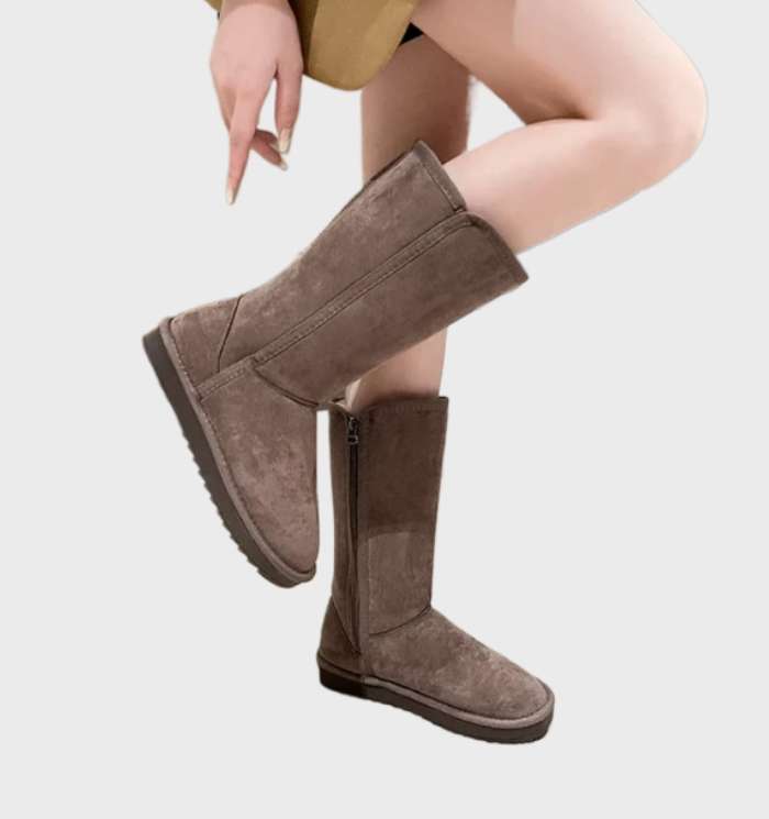 Bottes d'hiver femme imperméables à zip latéral, noir ou marron