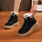 Bottines d'hiver femme doublées peluche, semelle épaisse