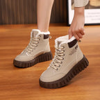Bottines d'hiver femme doublées peluche, semelle épaisse