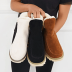 Bottes d'hiver femme à enfiler, doublure chaude, trois coloris
