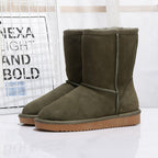 Bottes d'hiver femme mi-mollet doublées, semelle plate, neuf coloris