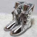 Bottes d'hiver femme hautes, doublure laine, semelle antidérapante