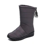 Bottes hautes d'hiver femme fourrées, imperméables, du 36 au 43, gris