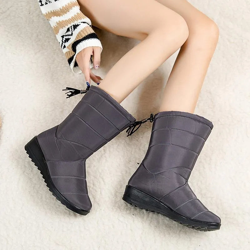Bottes hautes d'hiver femme fourrées, imperméables, du 36 au 43