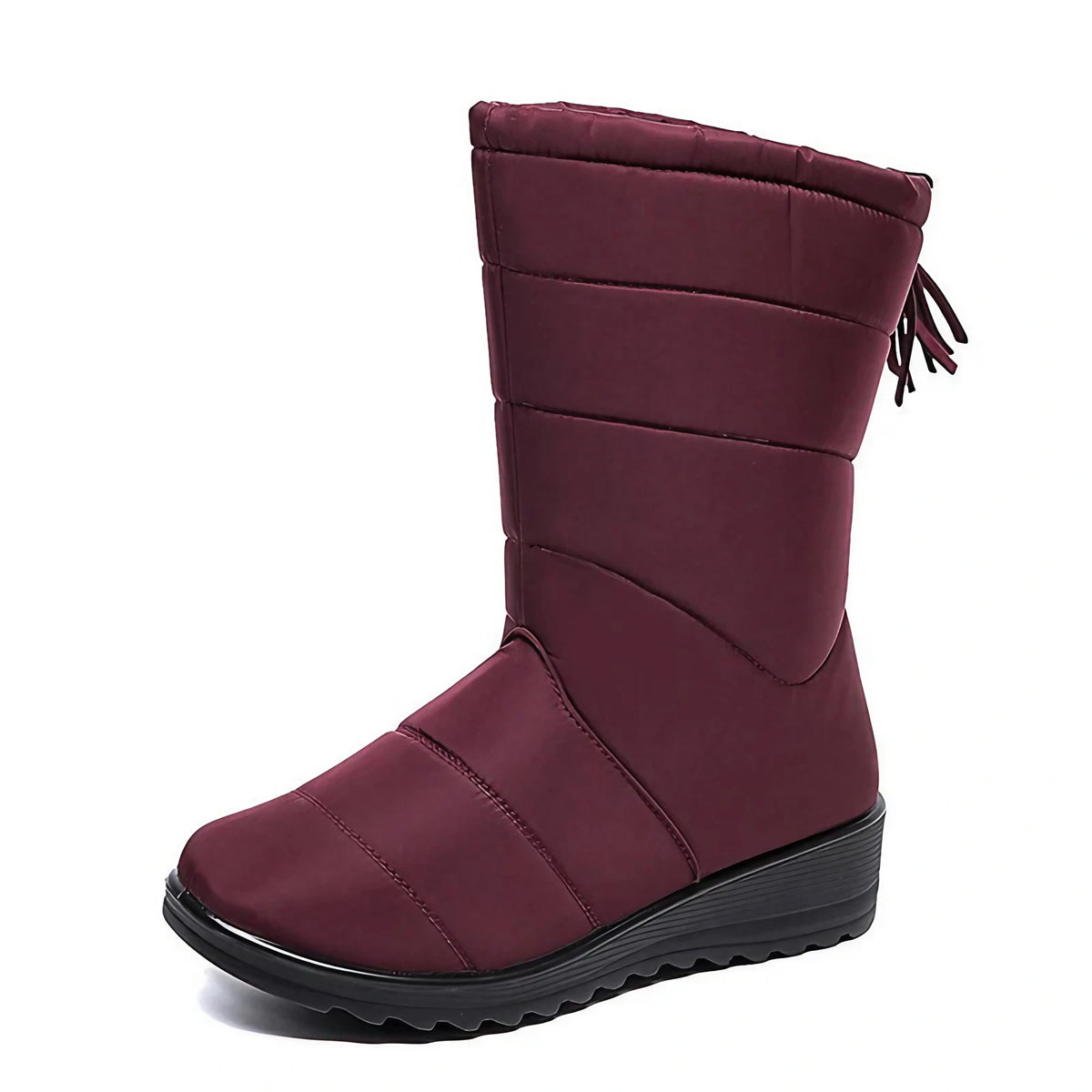 Bottes hautes d'hiver femme fourrées, imperméables, du 36 au 43, rouge