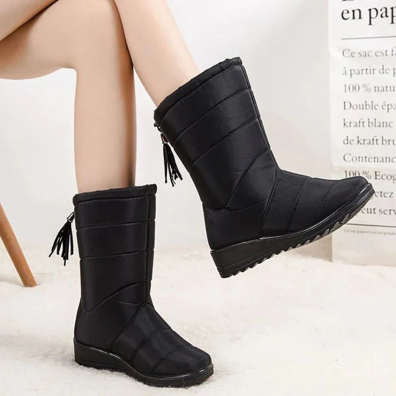Bottes hautes d'hiver femme fourrées, imperméables, du 36 au 43