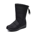 Bottes hautes d'hiver femme fourrées, imperméables, du 36 au 43, noir