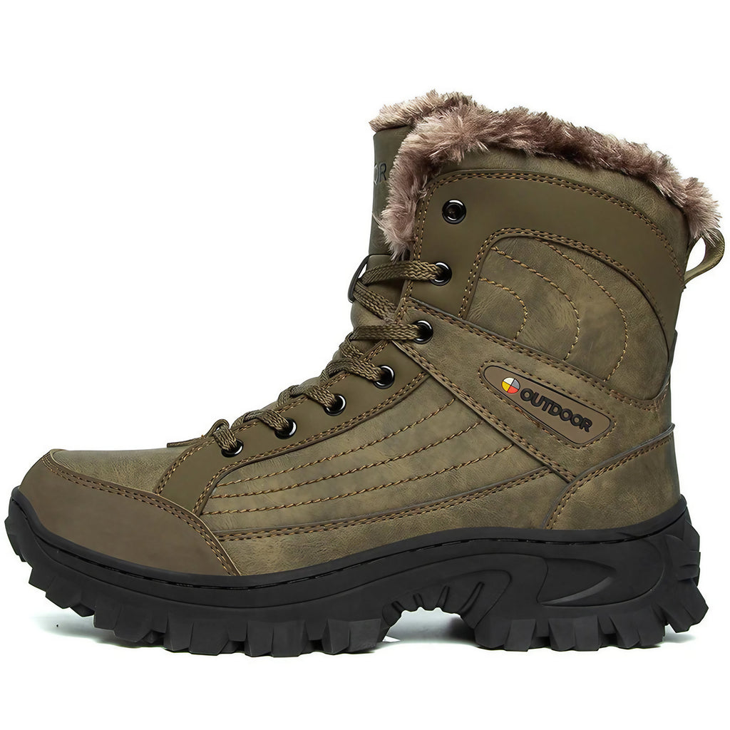 Bottes d'hiver homme en similicuir, fourrées, du 40 au 48