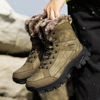 Bottes d'hiver homme en similicuir, fourrées, du 40 au 48