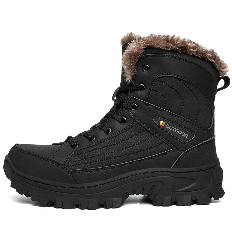 Bottes d'hiver homme en similicuir, fourrées, du 40 au 48