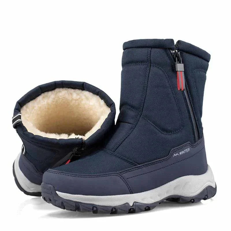 Bottes d'hiver imperméables à zip latéral, modèles femme et homme