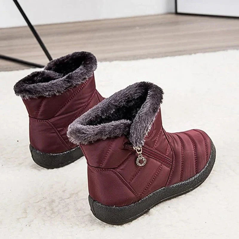 Bottes d'hiver femme matelassées et imperméables, doublure chaude