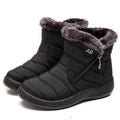Bottes d'hiver femme matelassées et imperméables, doublure chaude, noir