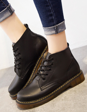 Bottes d'hiver femme à lacets, talon plat de 3 cm