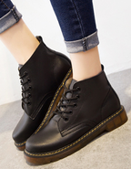 Bottes d'hiver femme à lacets, talon plat de 3 cm