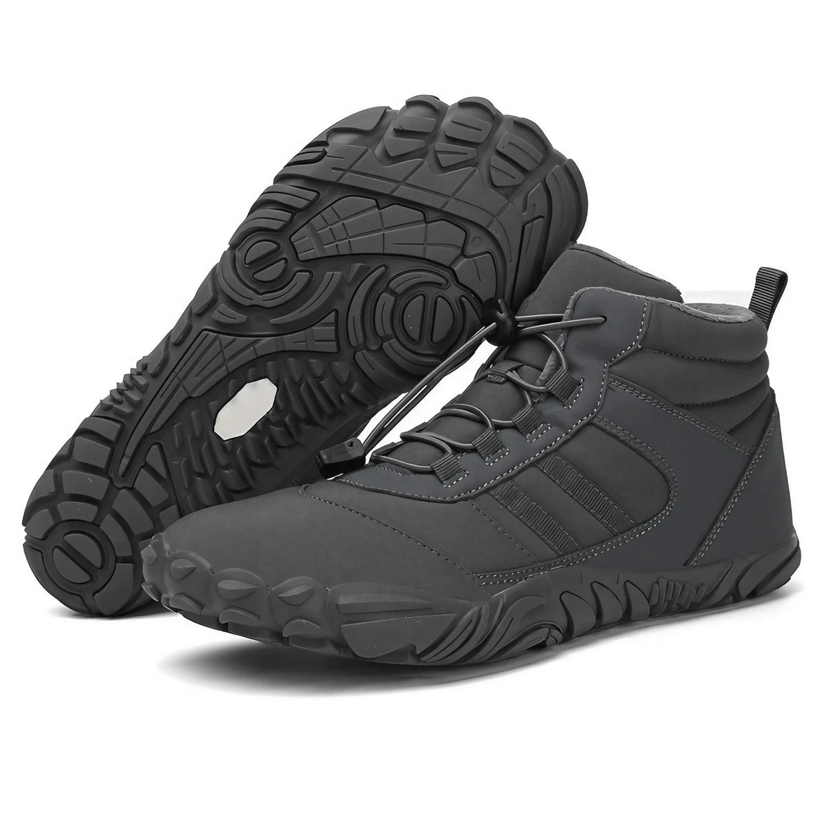 Bottes d'hiver pieds nus mixtes, doublure chaude, du 35 au 48, gris