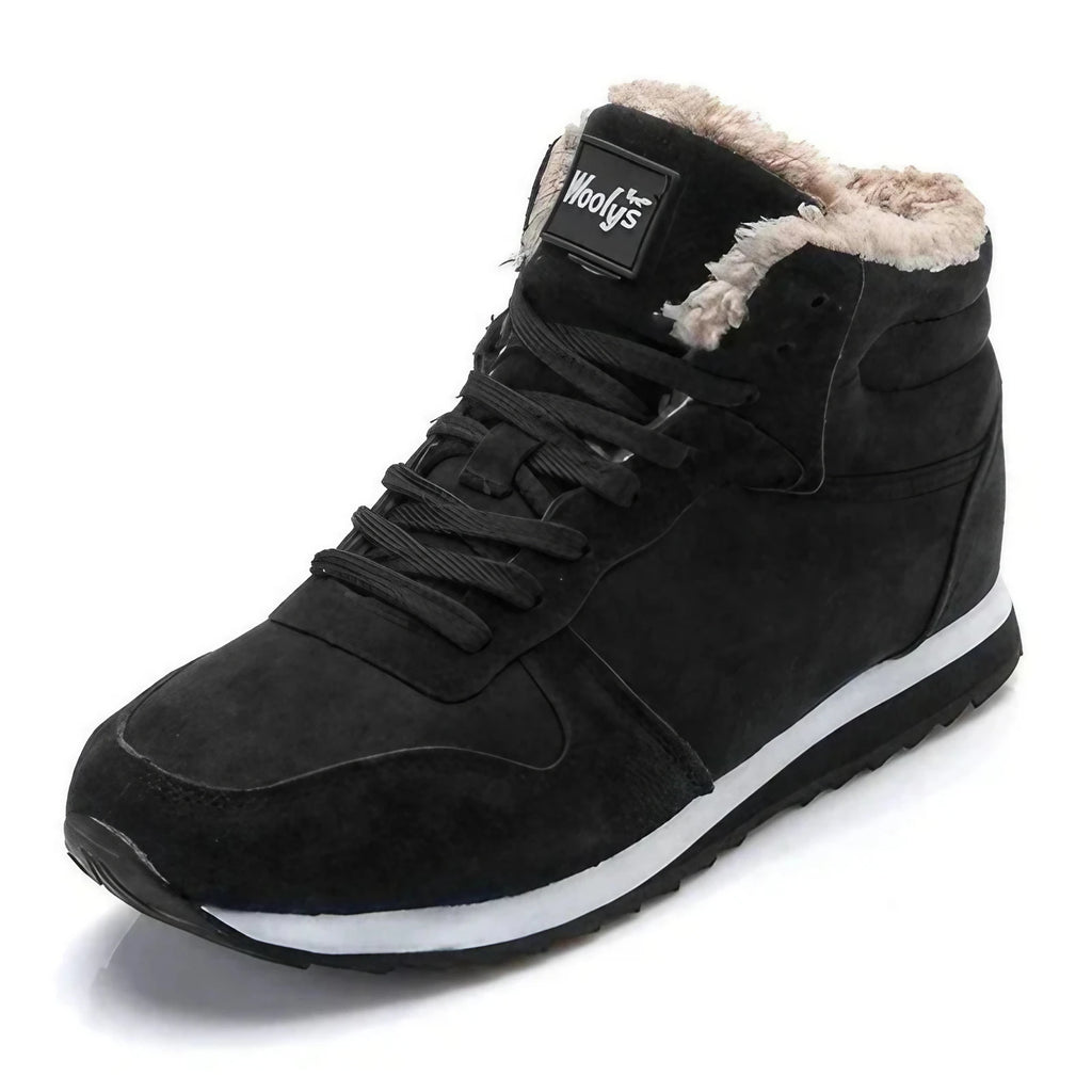 Bottes d'hiver mixtes fourrées, semelle antidérapante, 36 au 48, noir