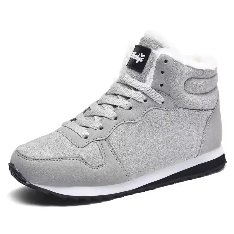 Bottes d'hiver mixtes fourrées, semelle antidérapante, 36 au 48, gris