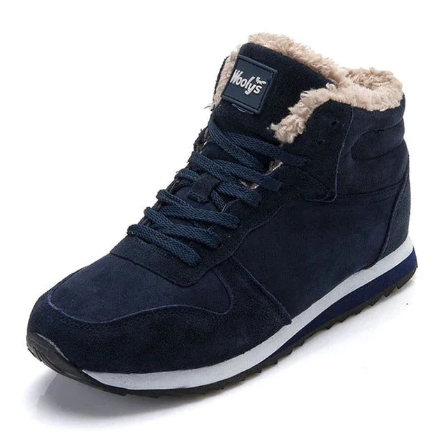 Bottes d'hiver mixtes fourrées, semelle antidérapante, 36 au 48, bleu