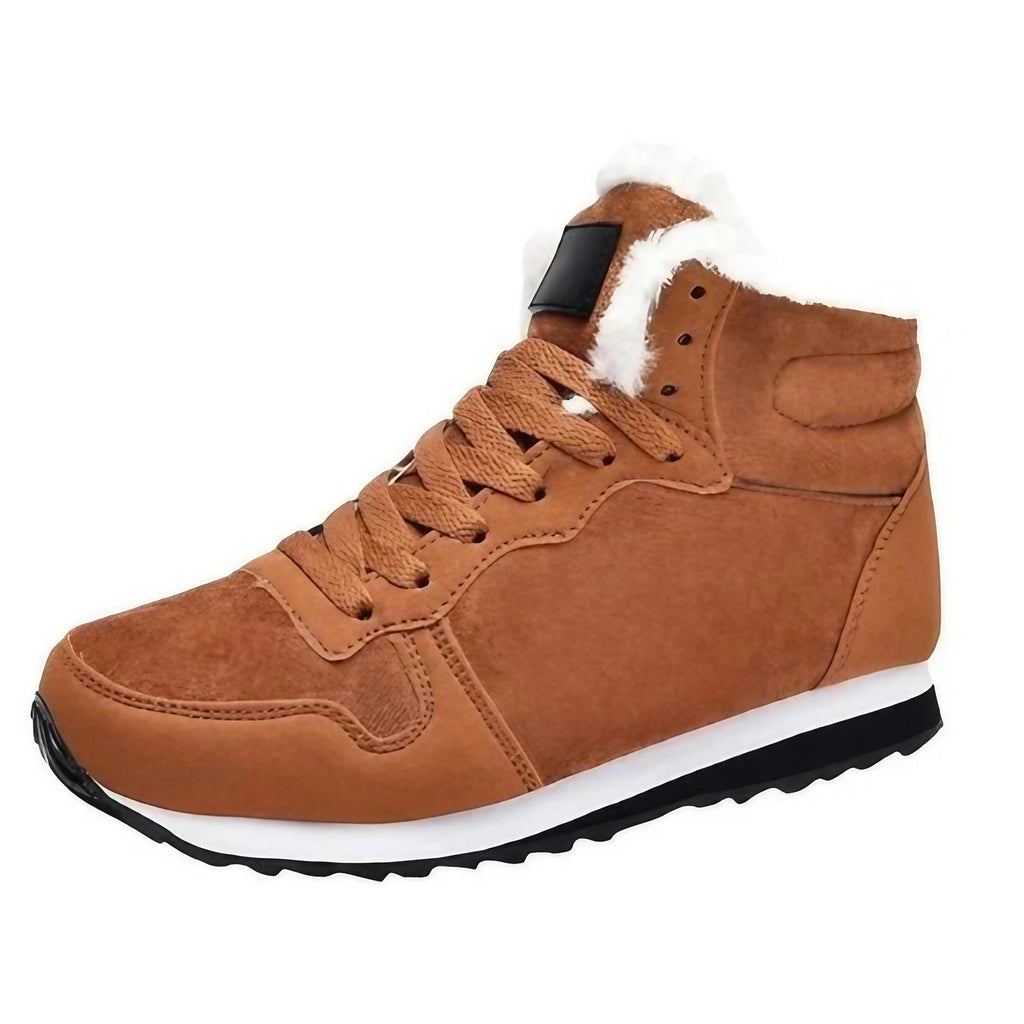 Bottes d'hiver mixtes fourrées, semelle antidérapante, 36 au 48, marron