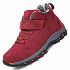 Bottes d'hiver mixtes imperméables, doublure fourrée, rouge