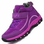 Bottes d'hiver mixtes imperméables, doublure fourrée, violet