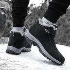 Bottes de neige unisexe doublées fausse fourrure, lacets et scratch