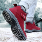 Bottes de neige unisexe doublées fausse fourrure, lacets et scratch