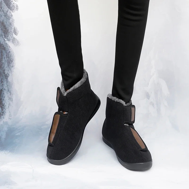 Bottes d'hiver unisexe doublées, fermeture réglable, 35 au 46