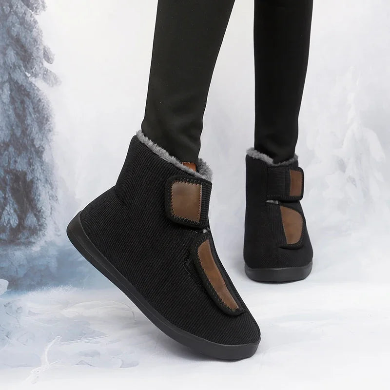 Bottes d'hiver unisexe doublées, fermeture réglable, 35 au 46
